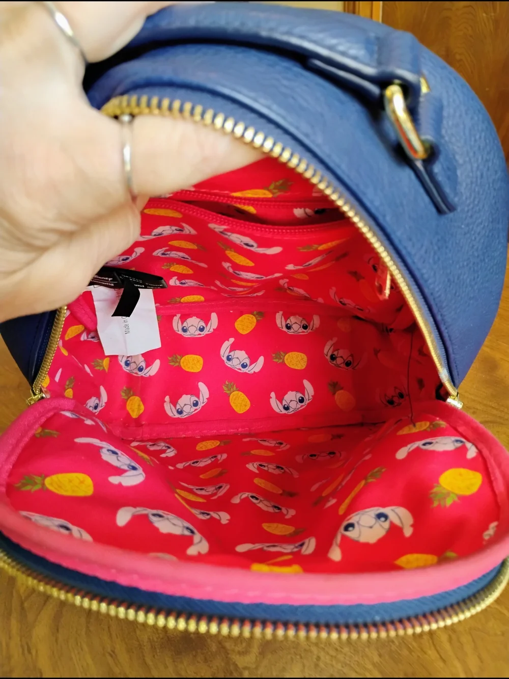 Loungefly Blue Stitch Pineapple Mini Chenille Backpack